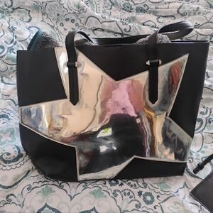 Kendal & Kylie tote bag. Big silver star on front. Inside envelope pouch.